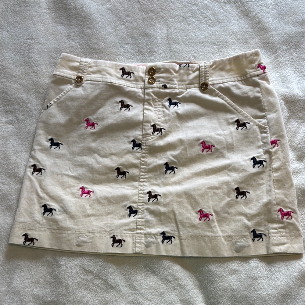 Lilly Pulitzer Cream A-line Mini Skirt
